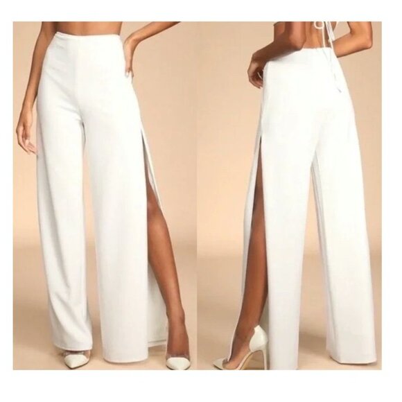 lulus Pants - Lulu’s Poised Perfection White Wide Leg Pants Size XS NWOT